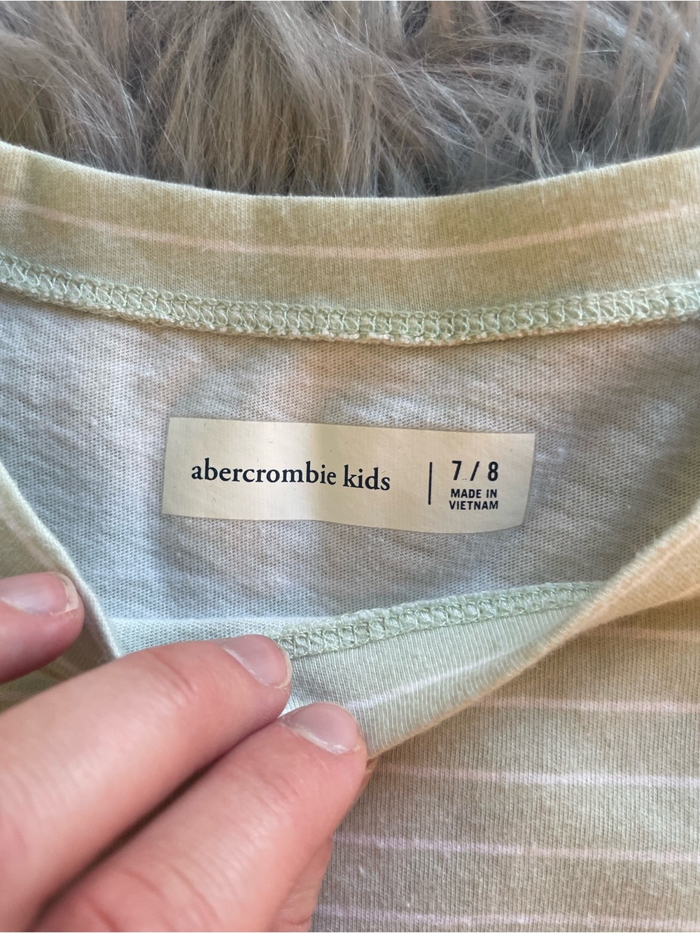 *SOLD*🐶Abercrombie & Fitch Kids Pale Green Stripe Short Sleeve Tee - Picture 3 of 7